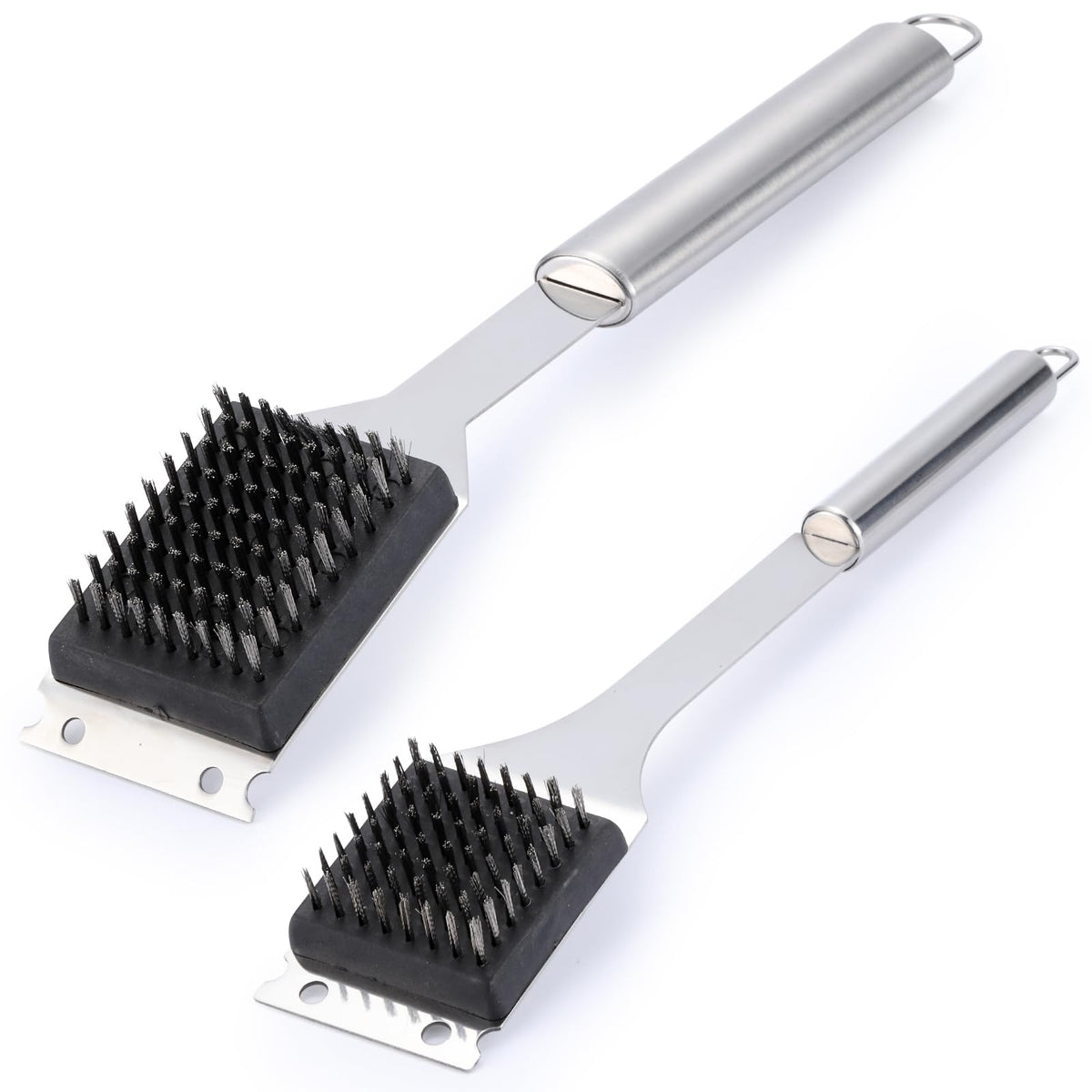 Edgnb Grill Brush and Scraper set, 16.5" & 14" sizes front view