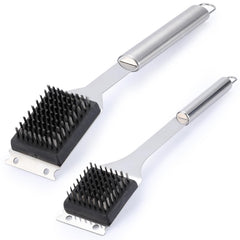 Edgnb Grill Brush and Scraper set, 16.5" & 14" sizes front view