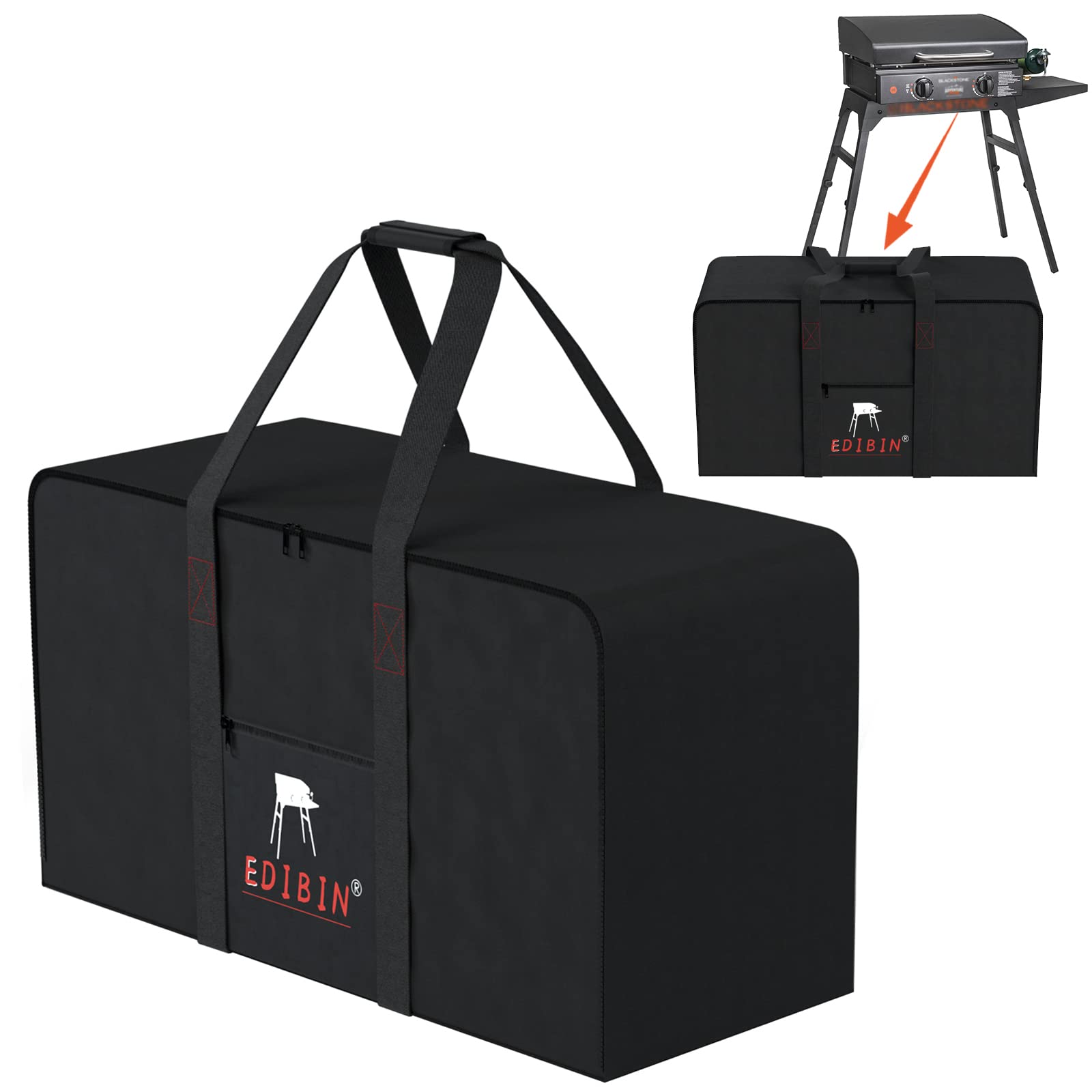 EDIBIN 22 Inch Griddle Carry Bag front view with zipper