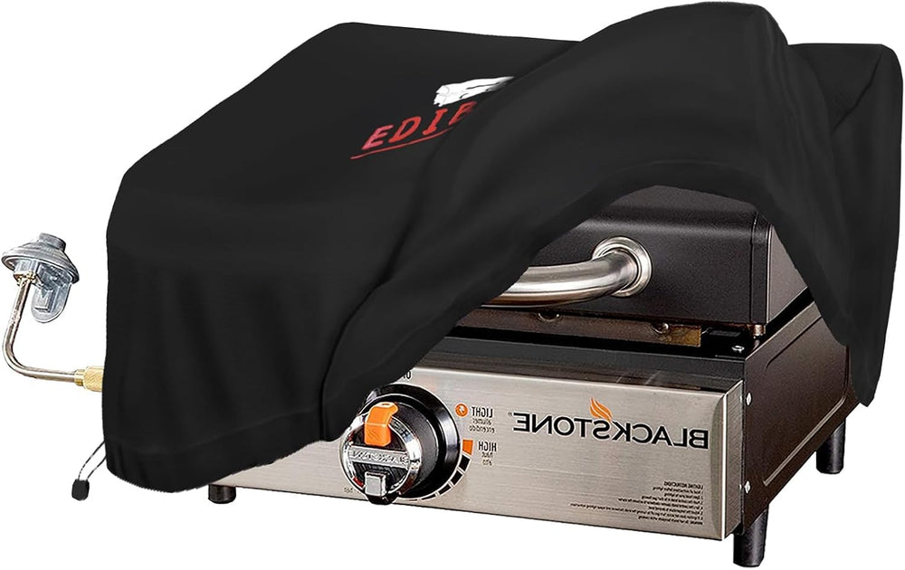 EDIBIN 22 Inch Griddle Cover in outdoor setting with grill