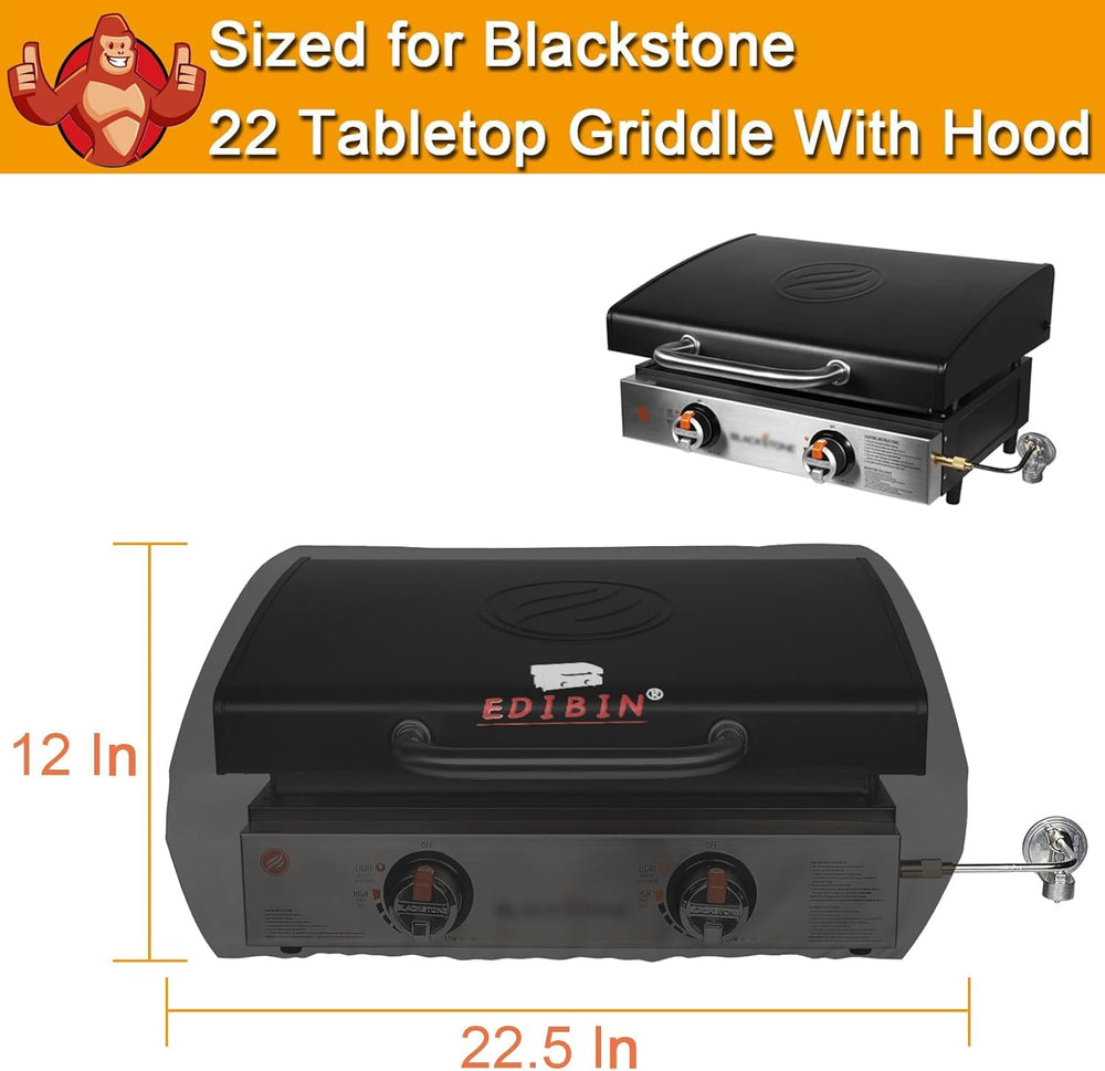 EDIBIN 22 Inch Griddle Cover showing adjustable drawstring
