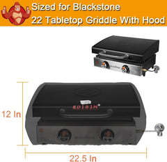 EDIBIN 22 Inch Griddle Cover showing adjustable drawstring