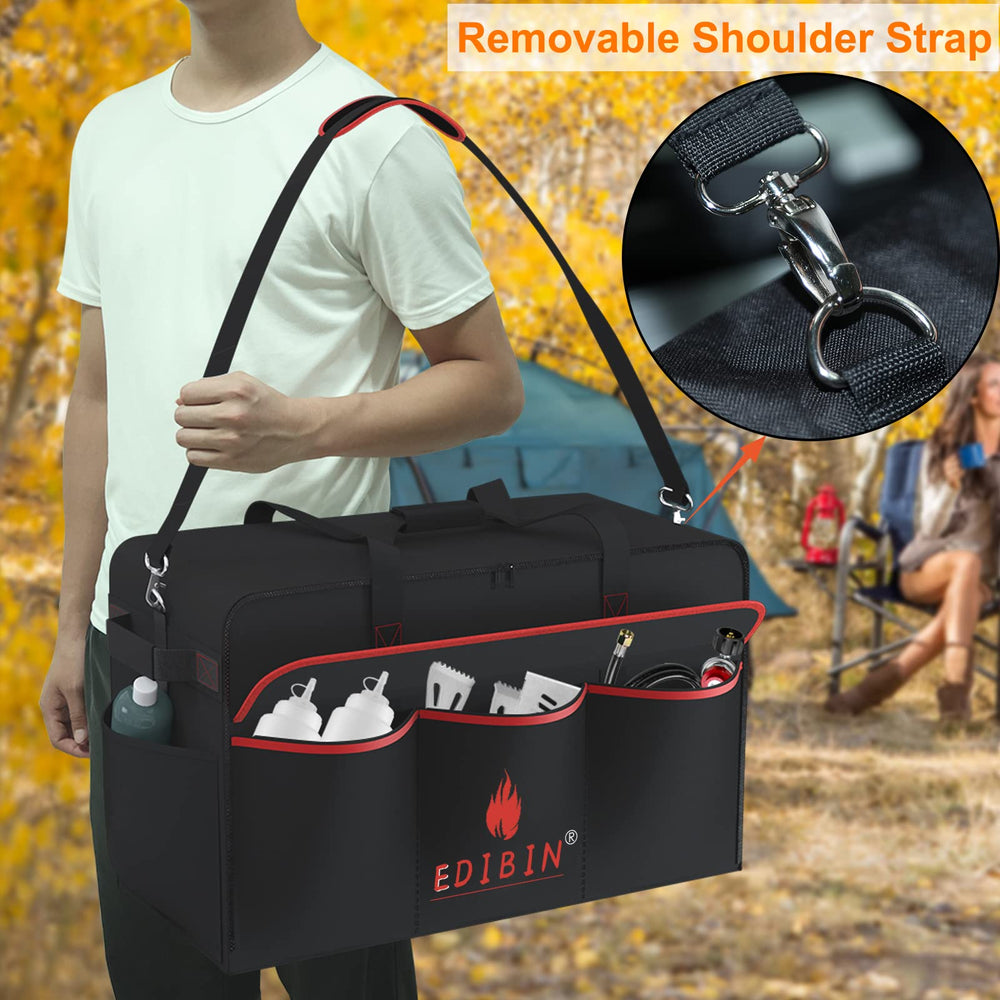 EDIBIN Griddle Carry Bag on a picnic table