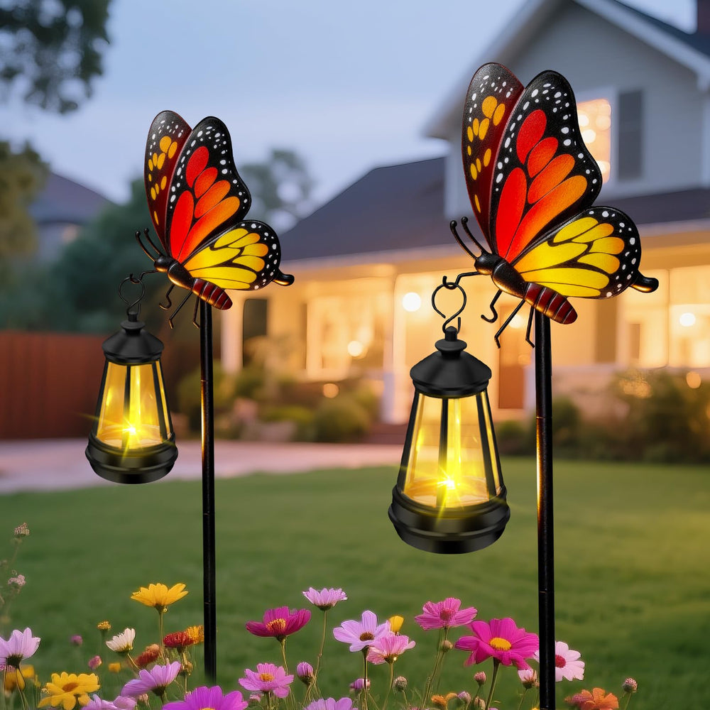 EDOF 32.28in Solar Butterfly Garden Stake front view