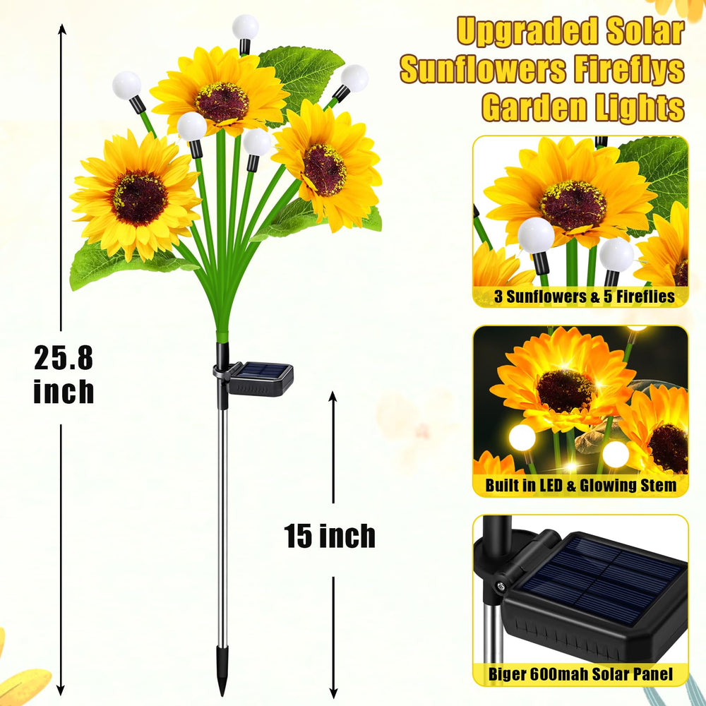 EDOF Solar Sunflower in a garden setting, illuminated at night