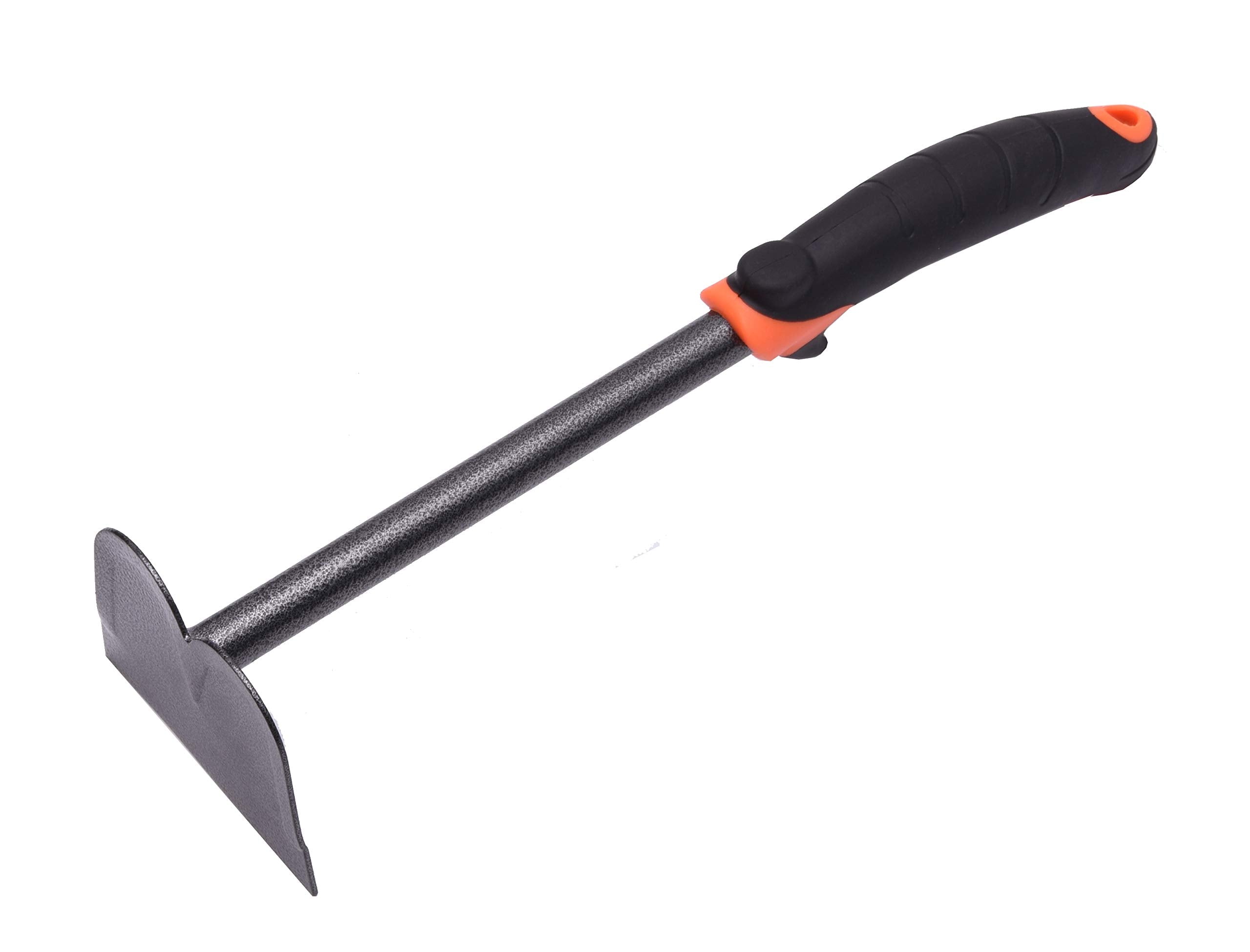Edward Tools Carbon Steel Hand Hoe front view with rubber grip