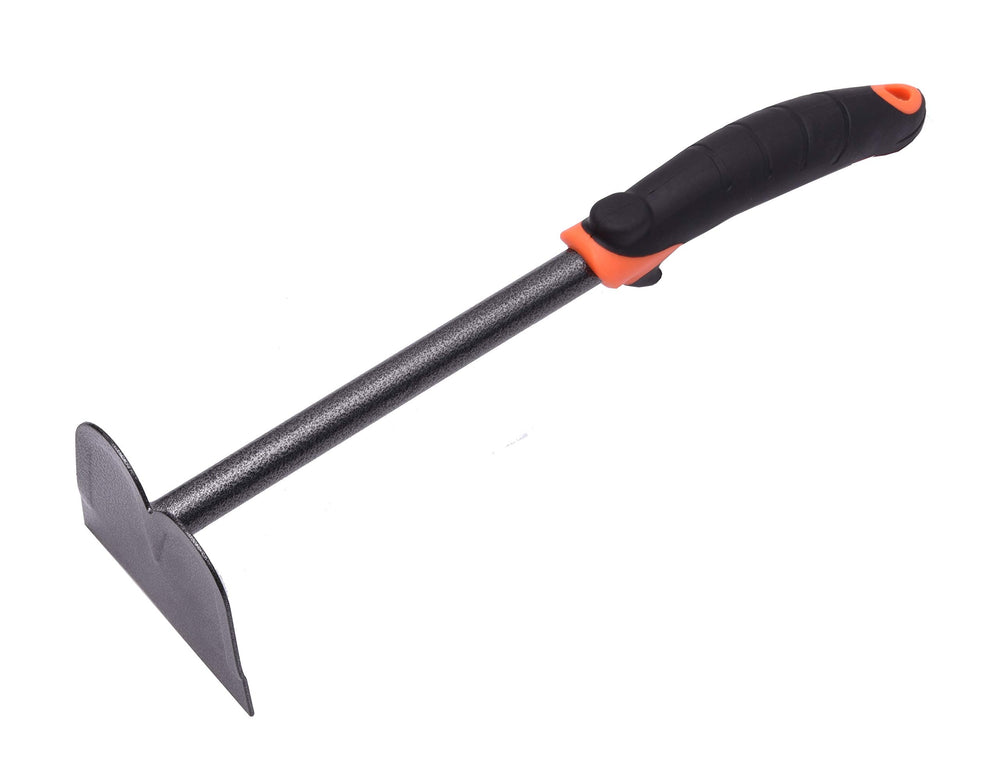 Edward Tools Carbon Steel Hand Hoe front view with rubber grip