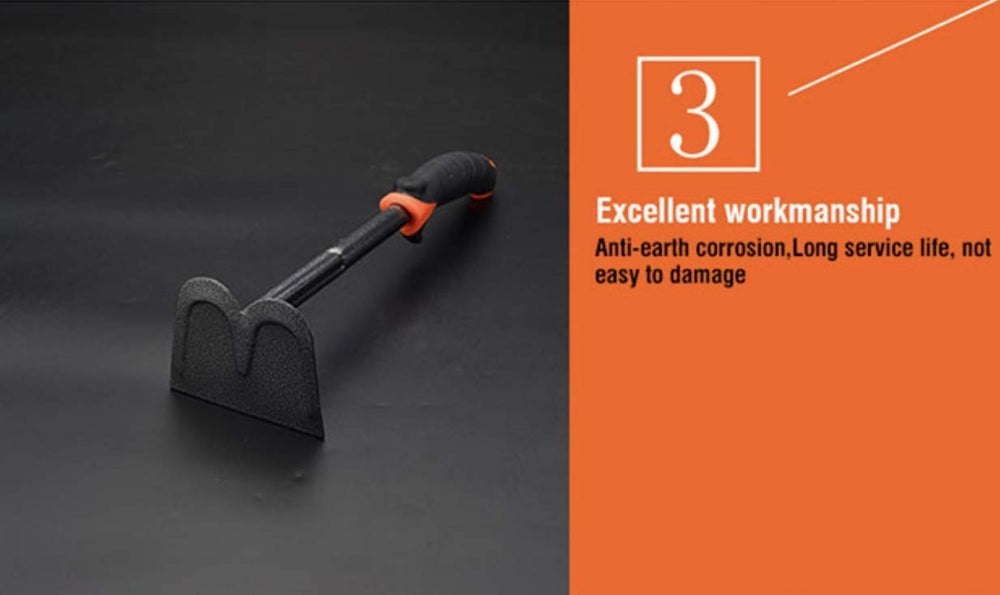 Edward Tools Hand Hoe in a garden setting with soil