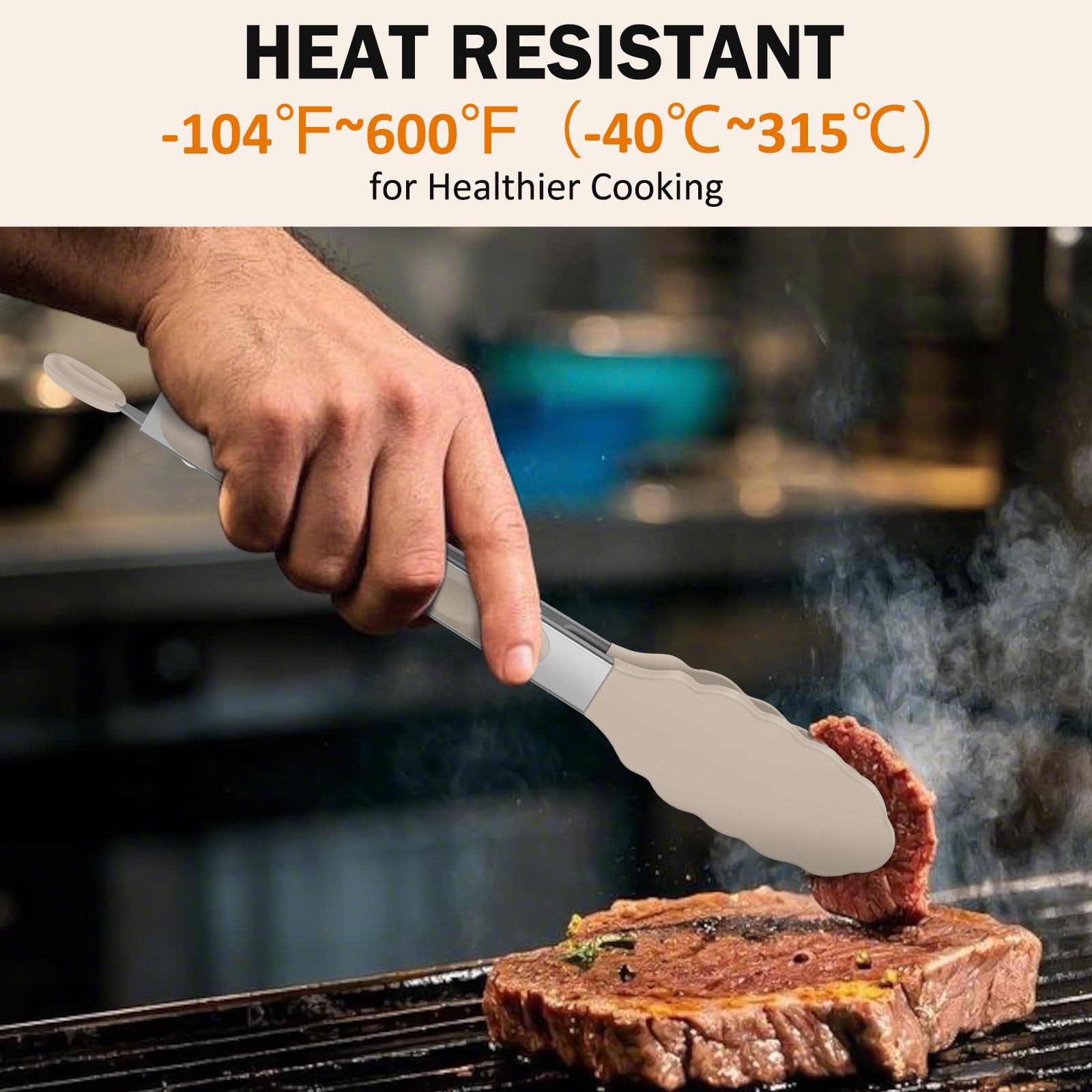 EEKEDO Kitchen Tongs featuring ergonomic handle design