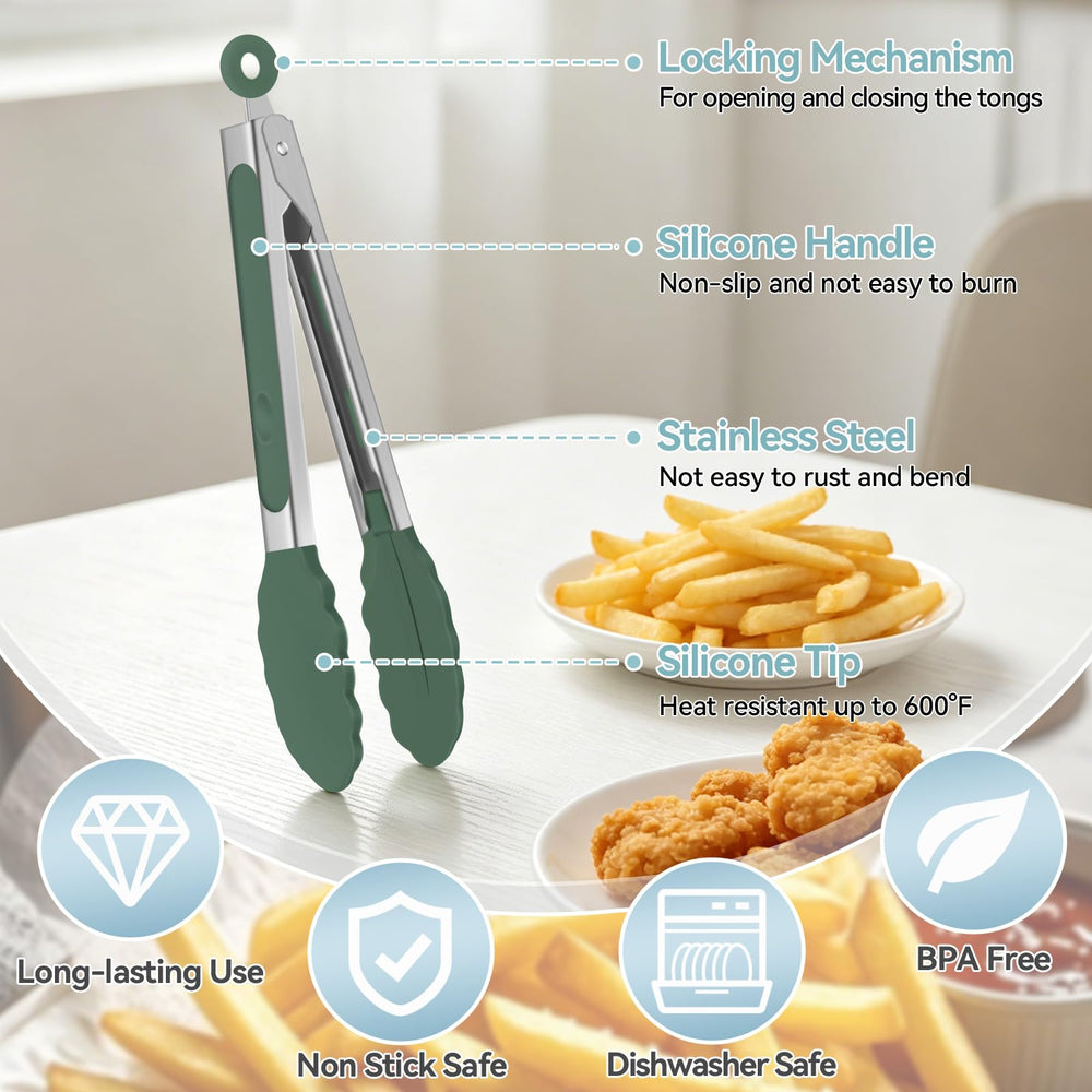 EEKEDO Mini Serving Tongs being used to flip bacon
