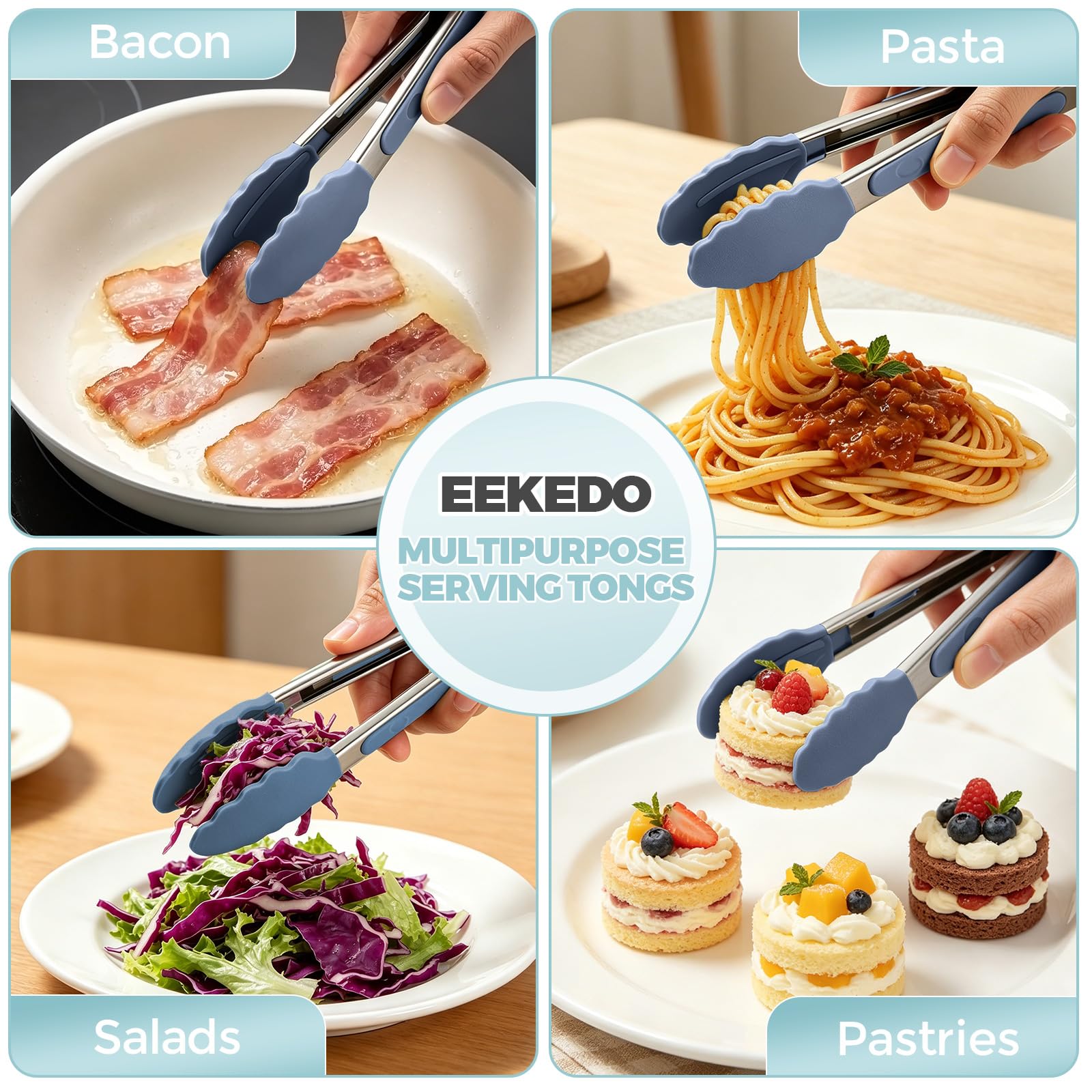EEKEDO Mini Serving Tongs locked for storage