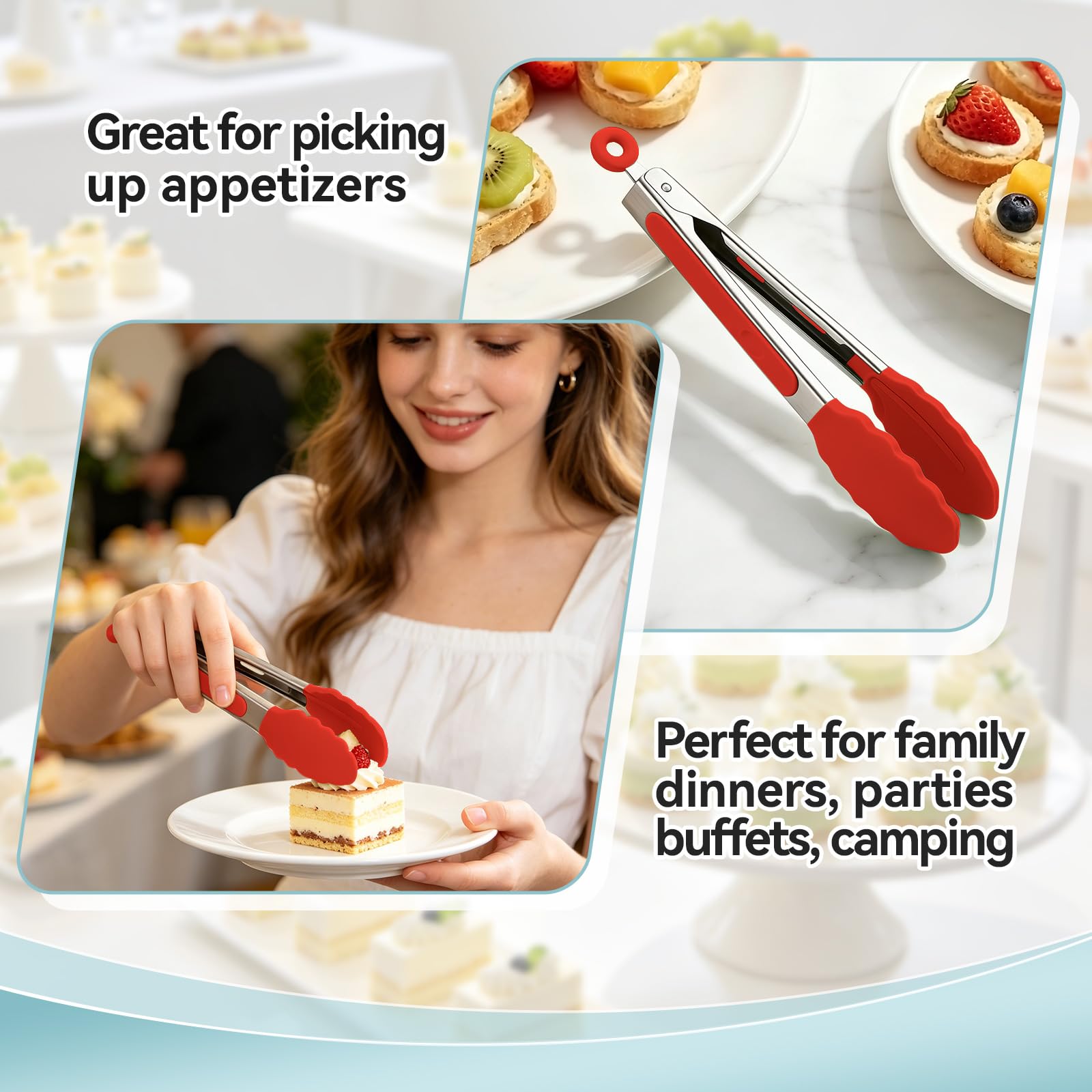 EEKEDO tongs in use for flipping bacon