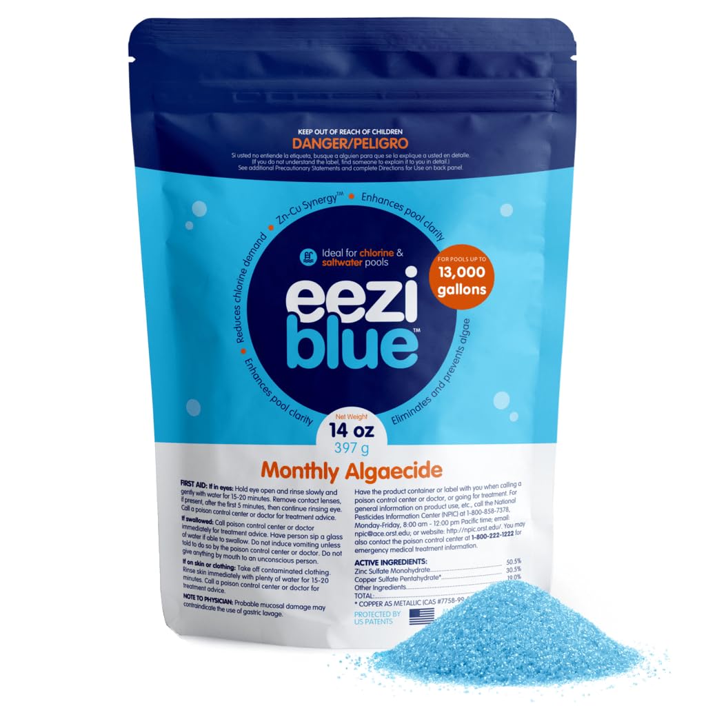 Eeziblue Pool Algaecide 399g front view packaging