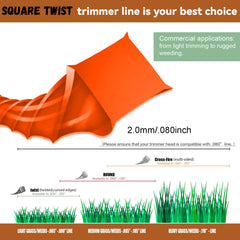 efrozen trimmer line showing cutting edges