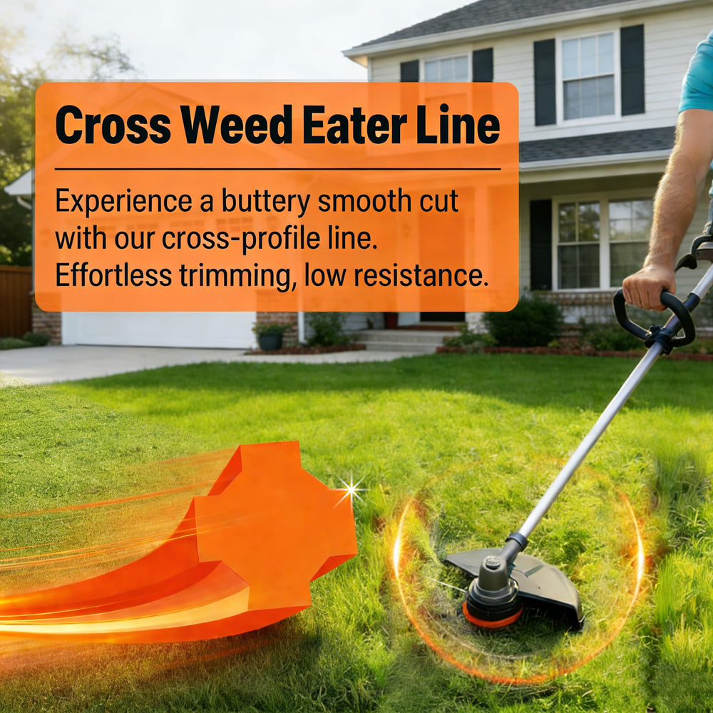 efrozen Weed Eater String being used on thick grass