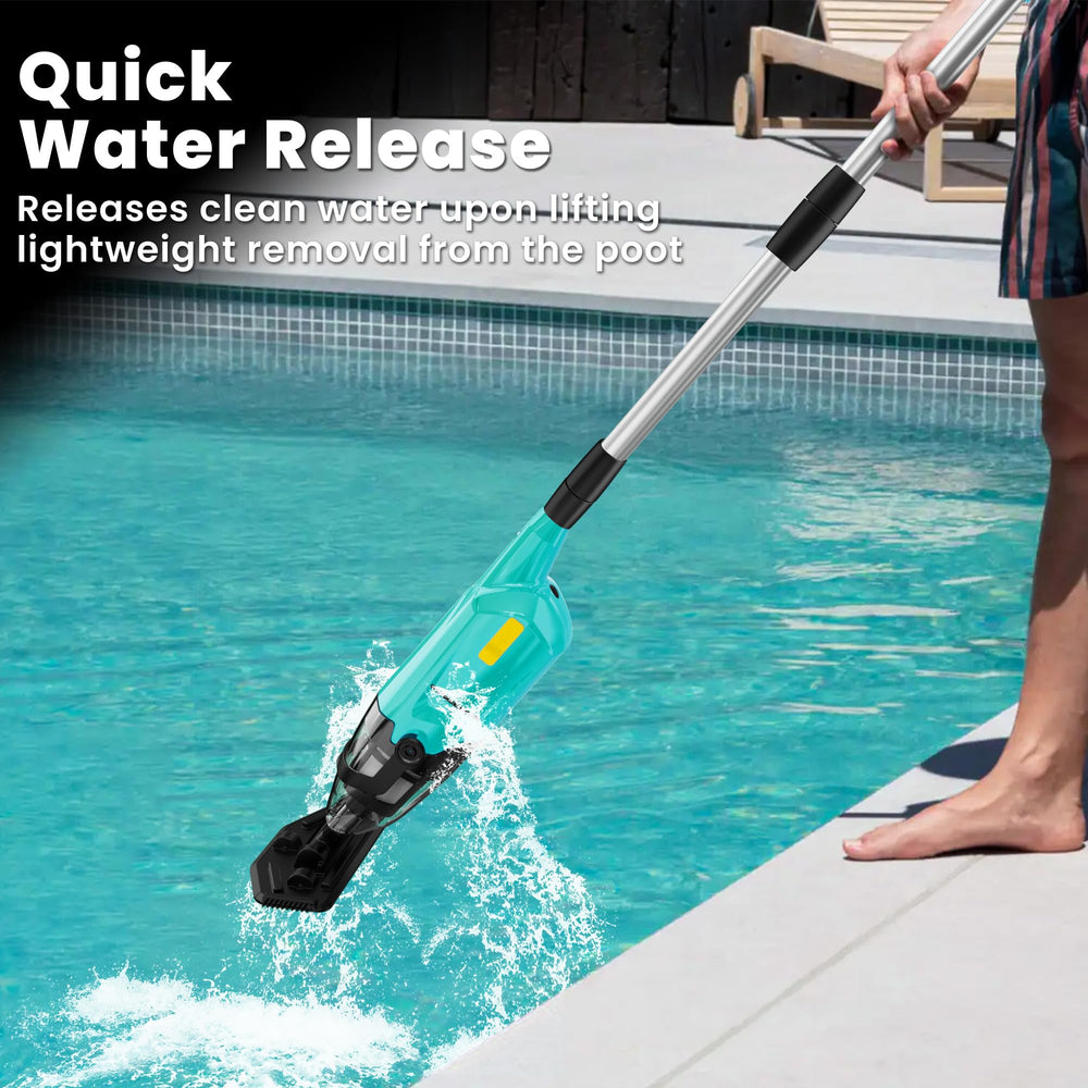 EFURDEN pool vacuum with battery specifications shown
