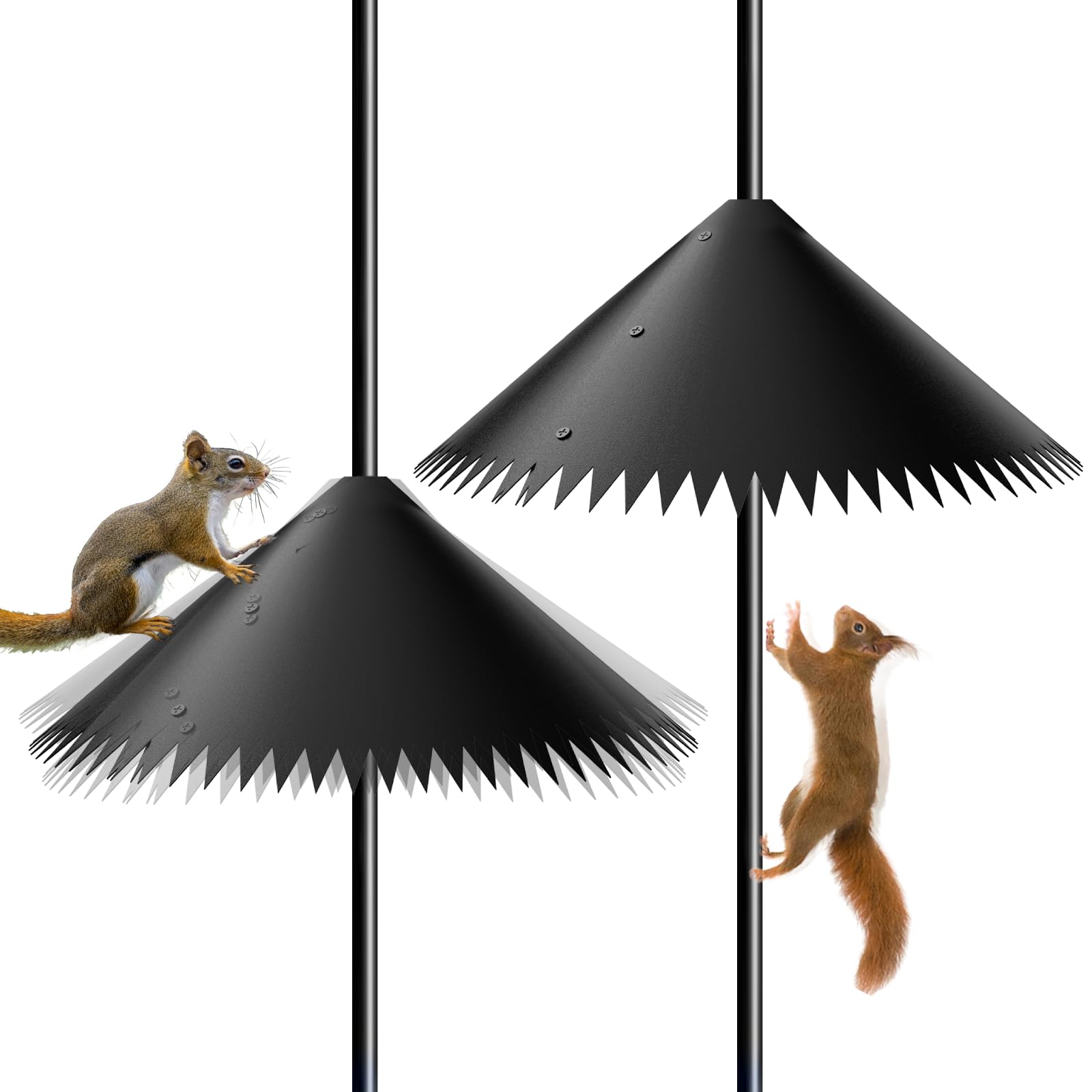 EHK 2 Pack Wide Squirrel Baffle 19 inch black front view