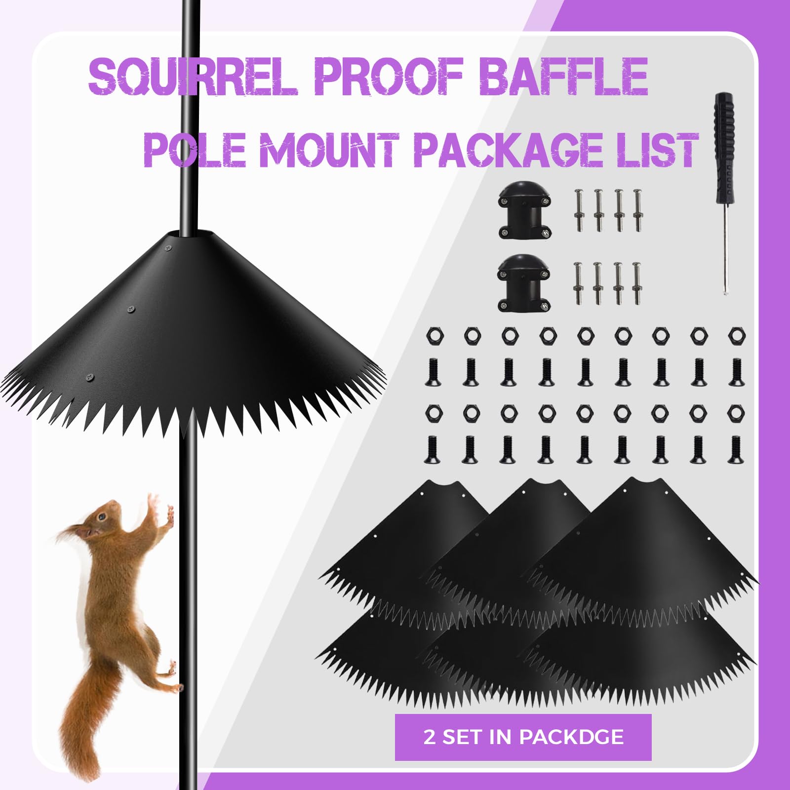 EHK Squirrel Baffle spiked edges detail