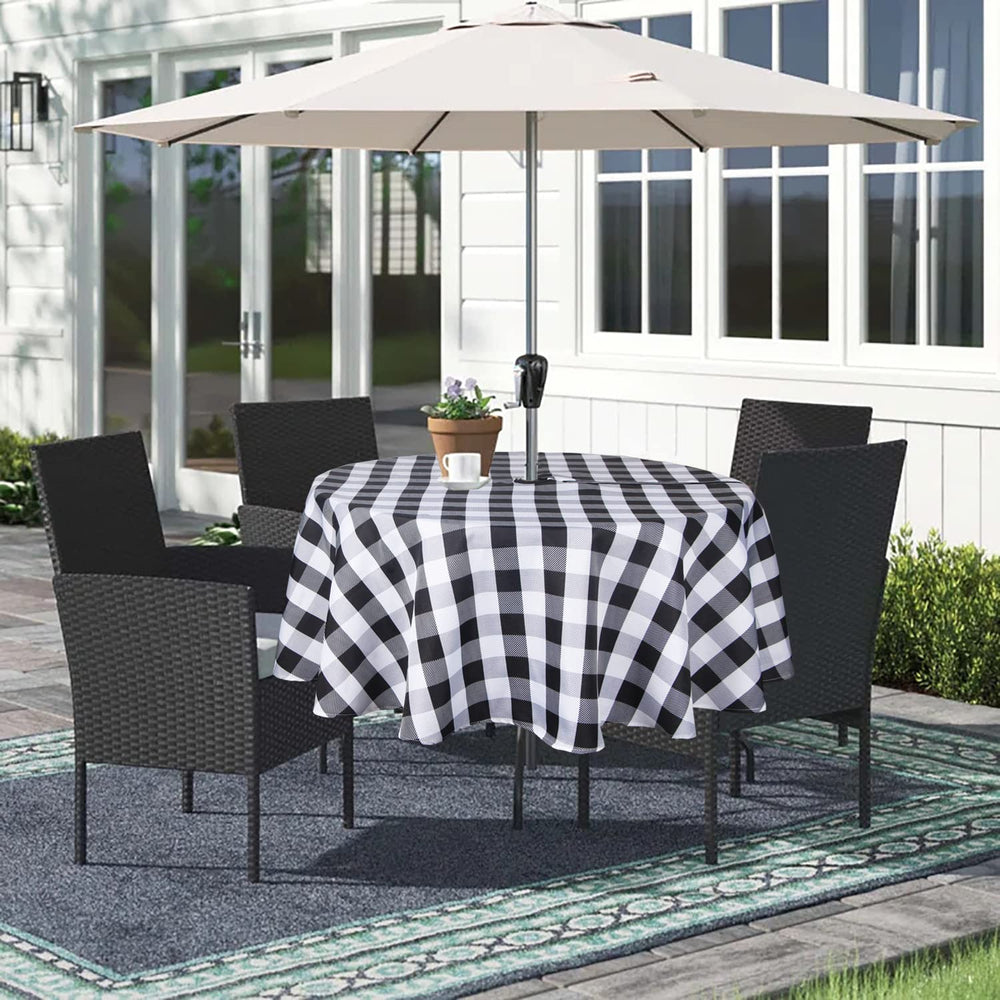 EHouseHome round tablecloth zipper detail