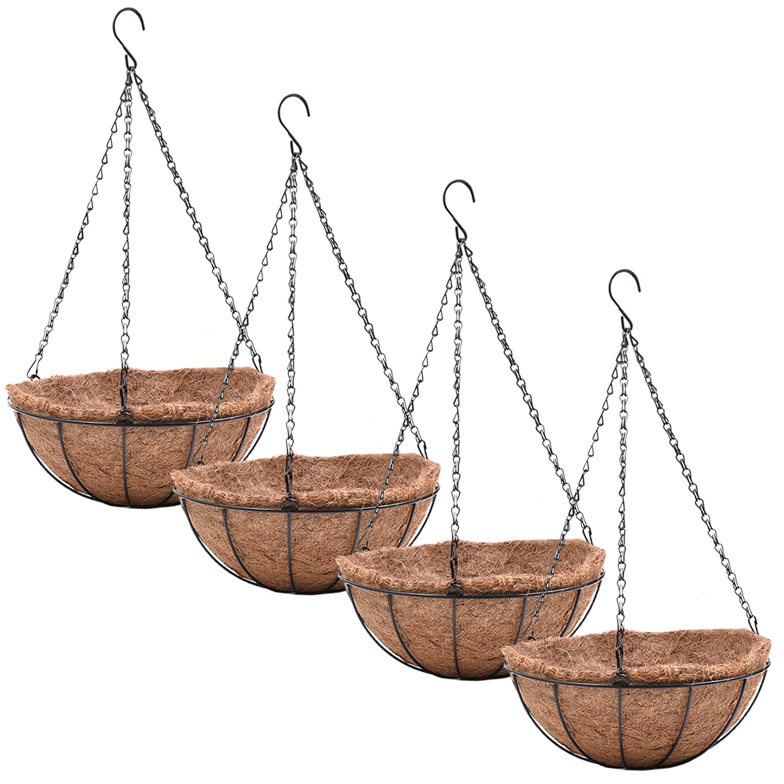 EIMQUVW 8 inch hanging planter basket set of 4 with coco liner