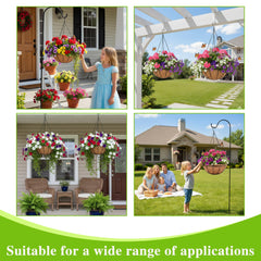 EIMQUVW hanging baskets displayed on a porch