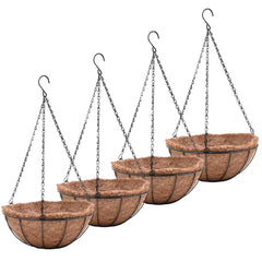EIMQUVW metal hanging planter set of 4 with coco coir liner
