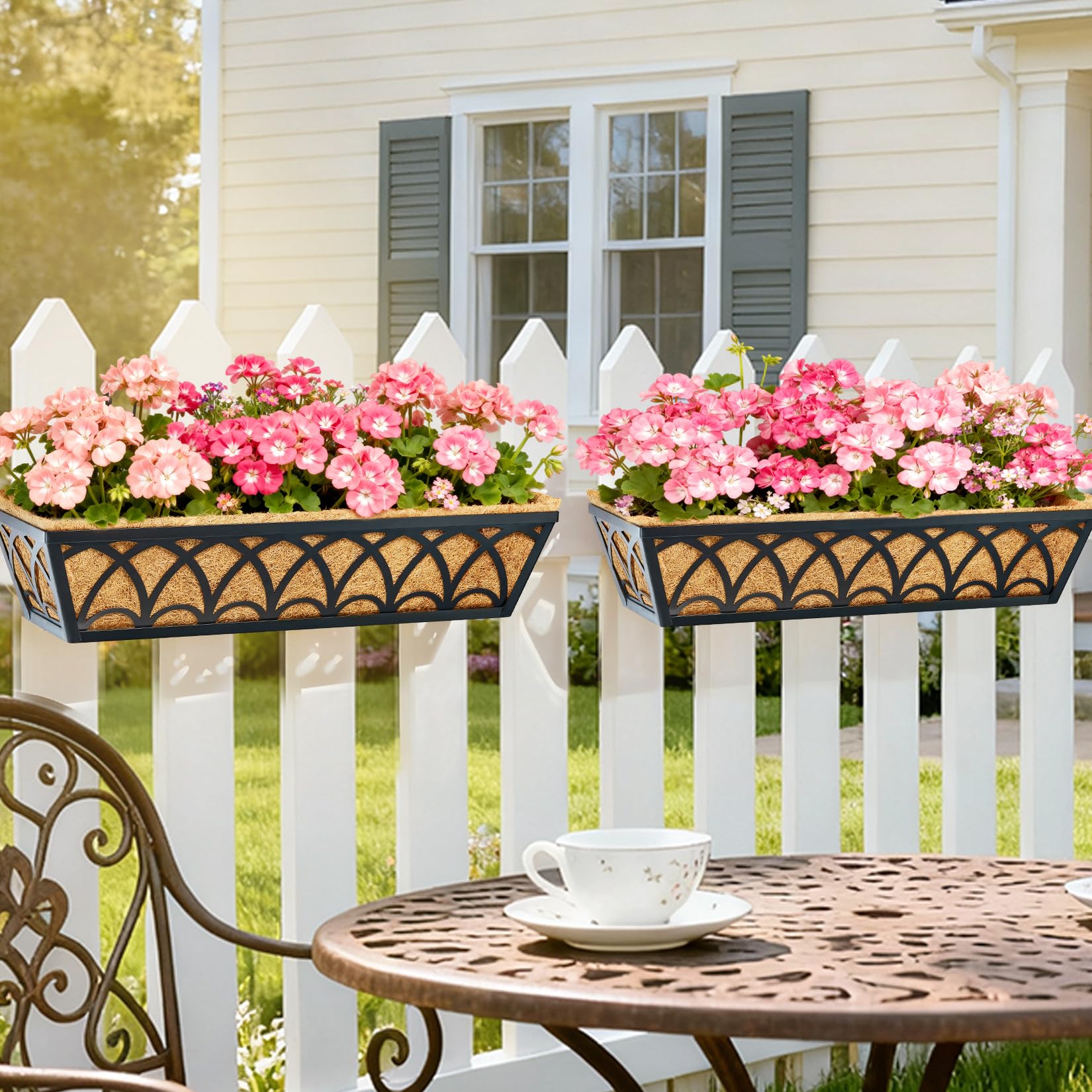 EINYEXW 24 Inch Railing Planter Box on a balcony railing