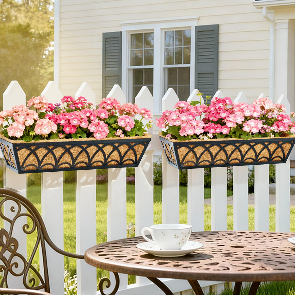 EINYEXW 24 Inch Railing Planter Box on a balcony railing