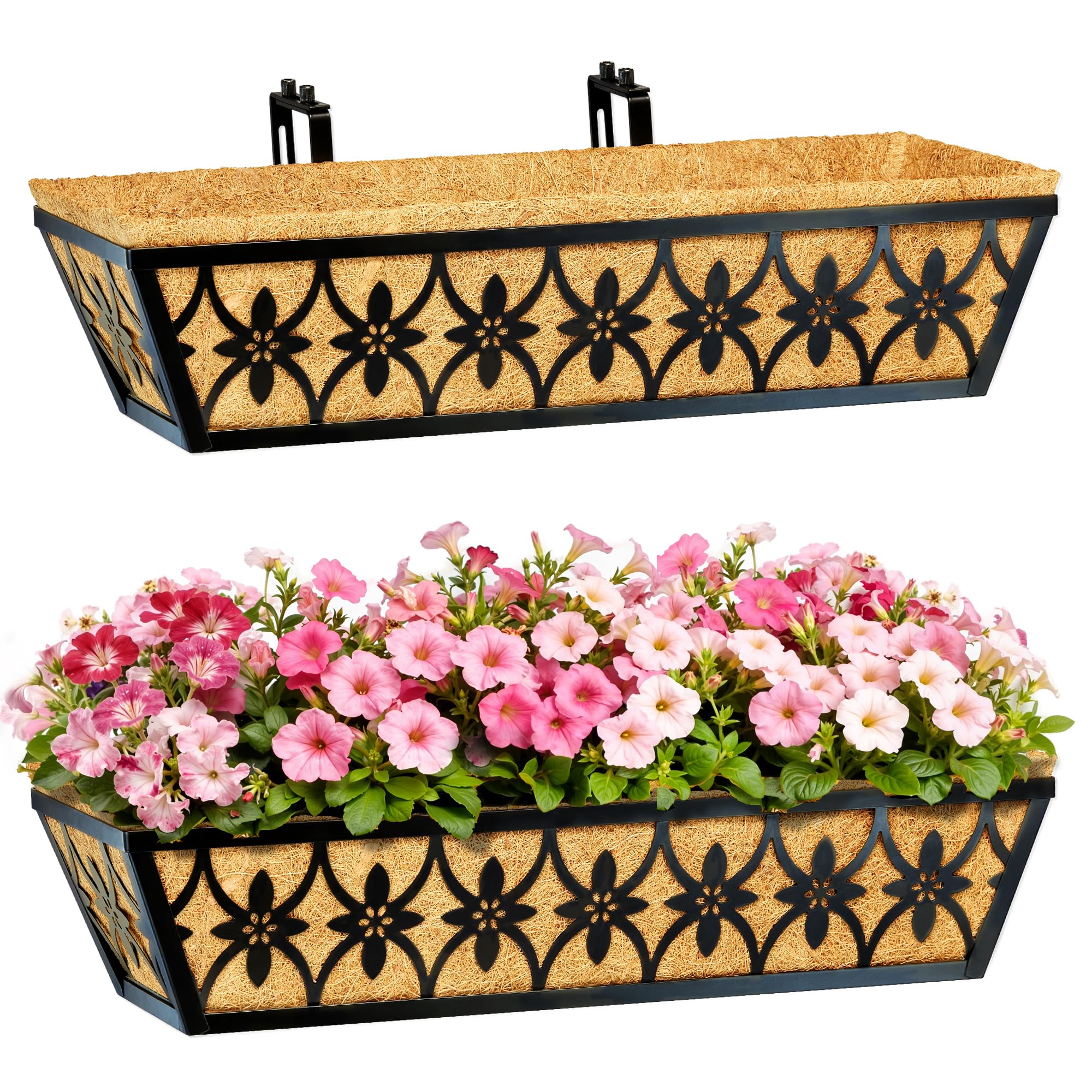 EINYEXW 24 Inch Window Box Planter with adjustable brackets