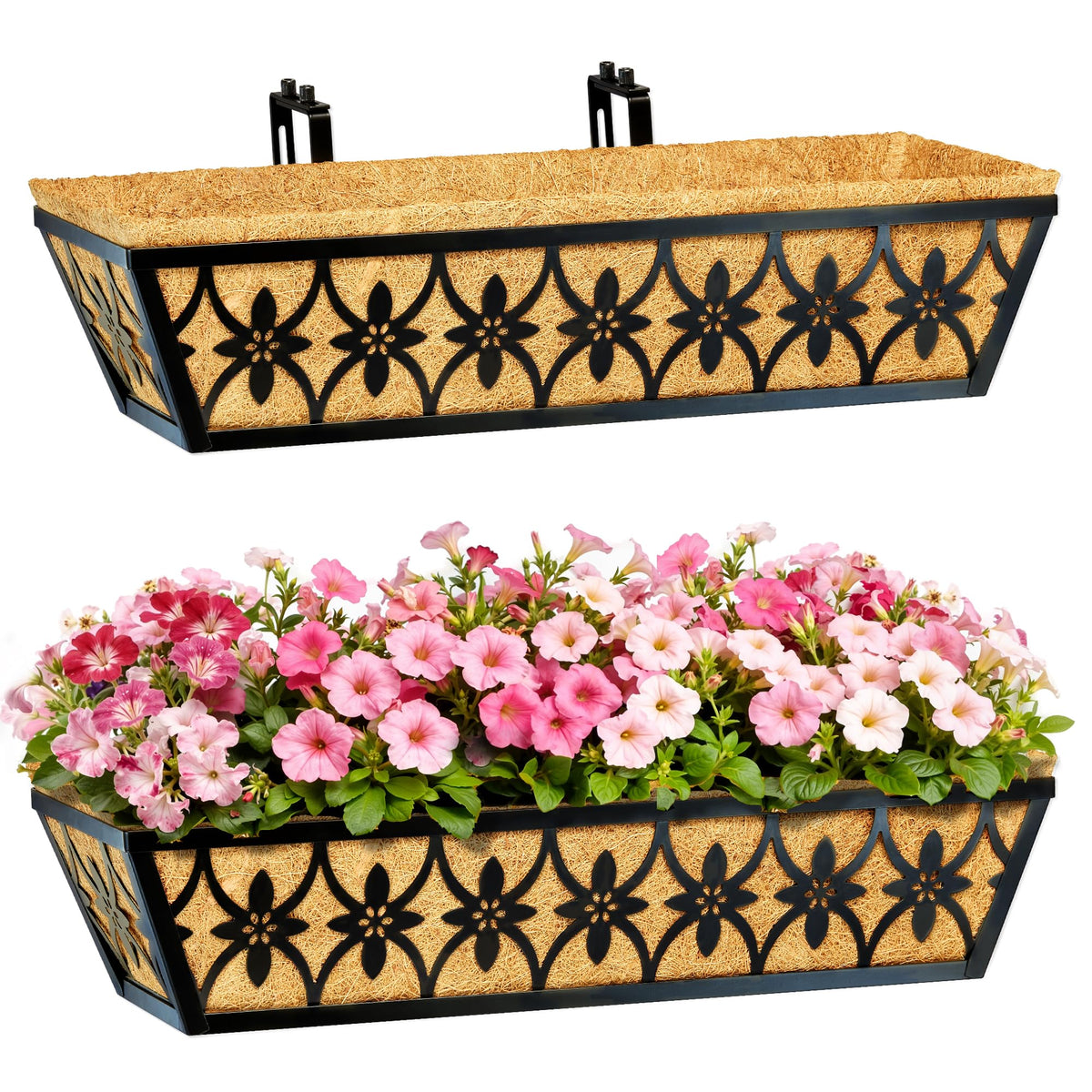 EINYEXW 24 Inch Window Box Planter with adjustable brackets