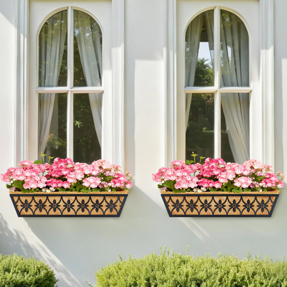 EINYEXW planter box with vibrant flowers