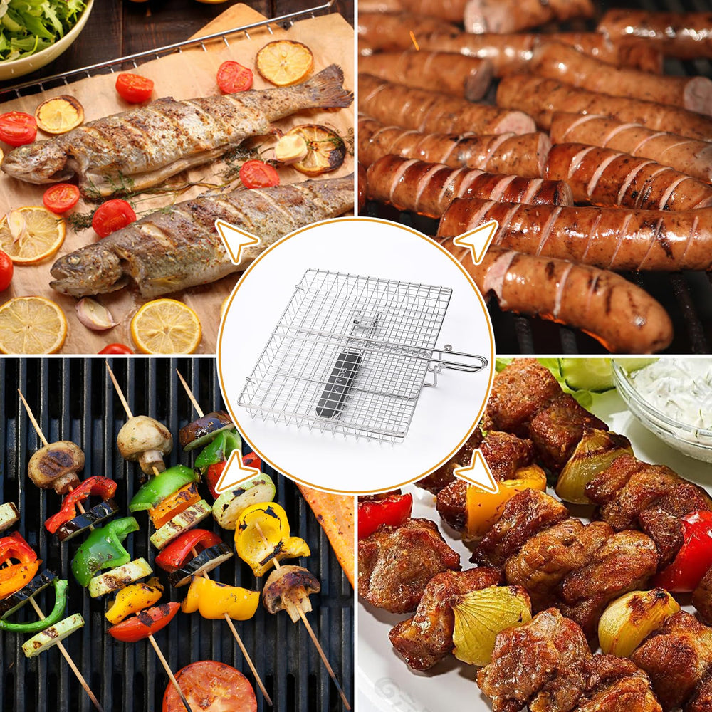 Eisinly BBQ Grilling Basket stored with handle removed