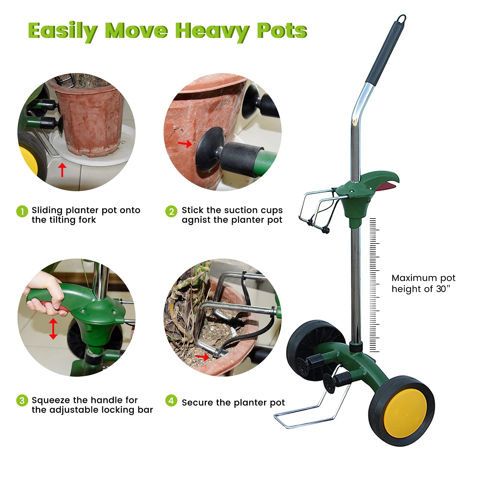 EJWOX Plant Dolly in use moving a large pot