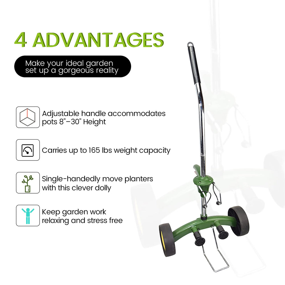 EJWOX Plant Dolly showing ergonomic adjustable handle