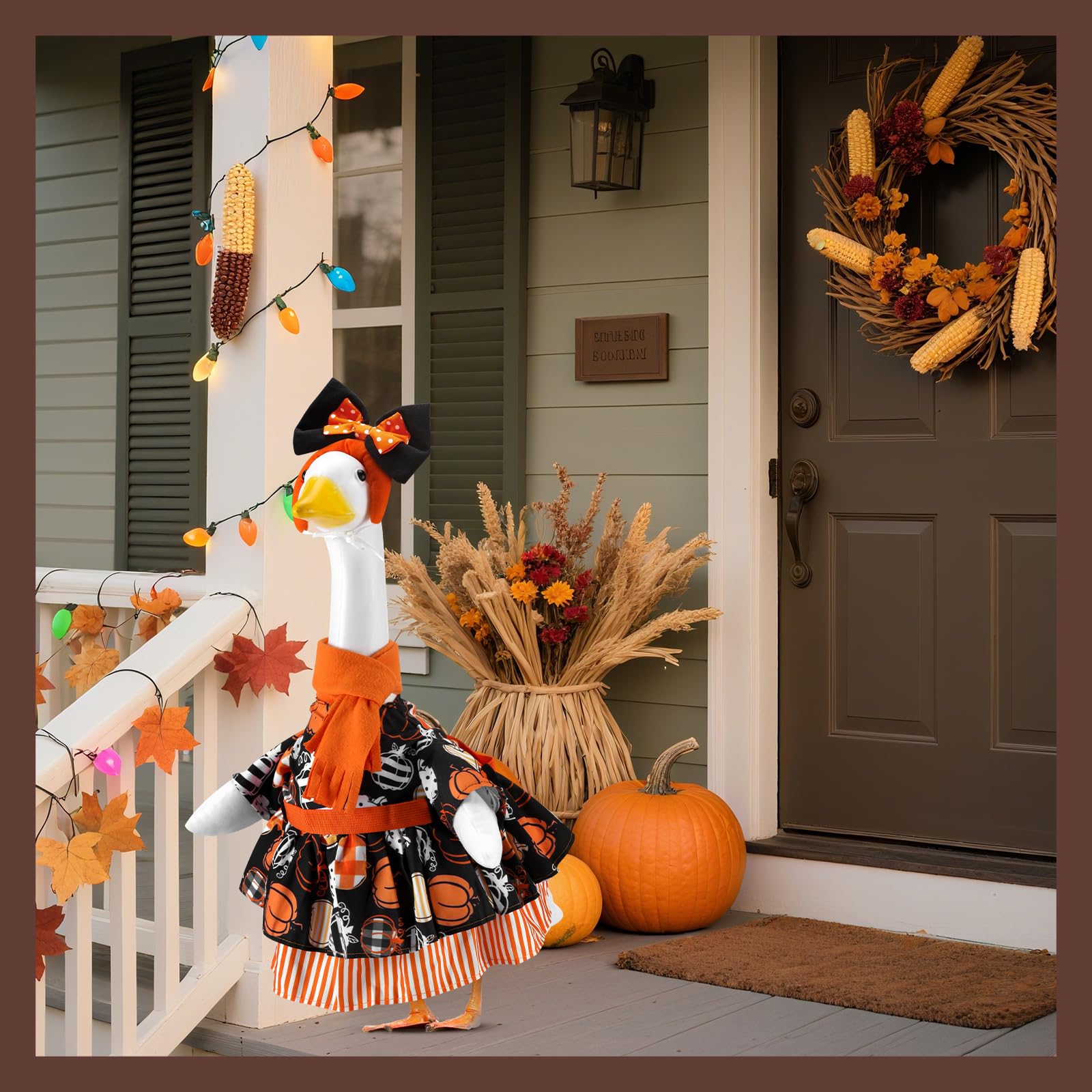 EKOREST Fall Goose Outfit featuring headband and scarf