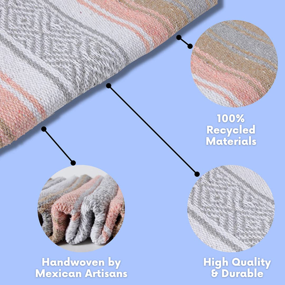 El Paso Designs Mexican Yoga Blanket detailed view of tassels