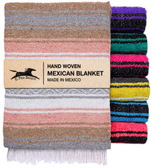 El Paso Designs Mexican Yoga Blanket front view in Champagne
