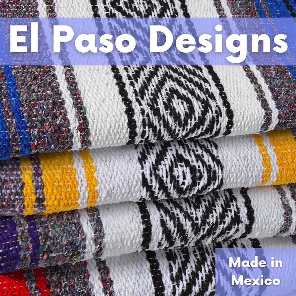 El Paso Designs Mexican Yoga Blanket in natural outdoor setting