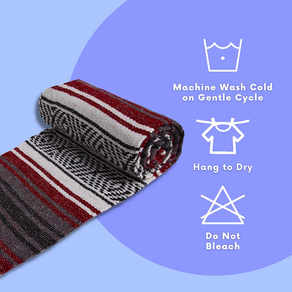 El Paso Designs Mexican Yoga Blanket laid out on grass