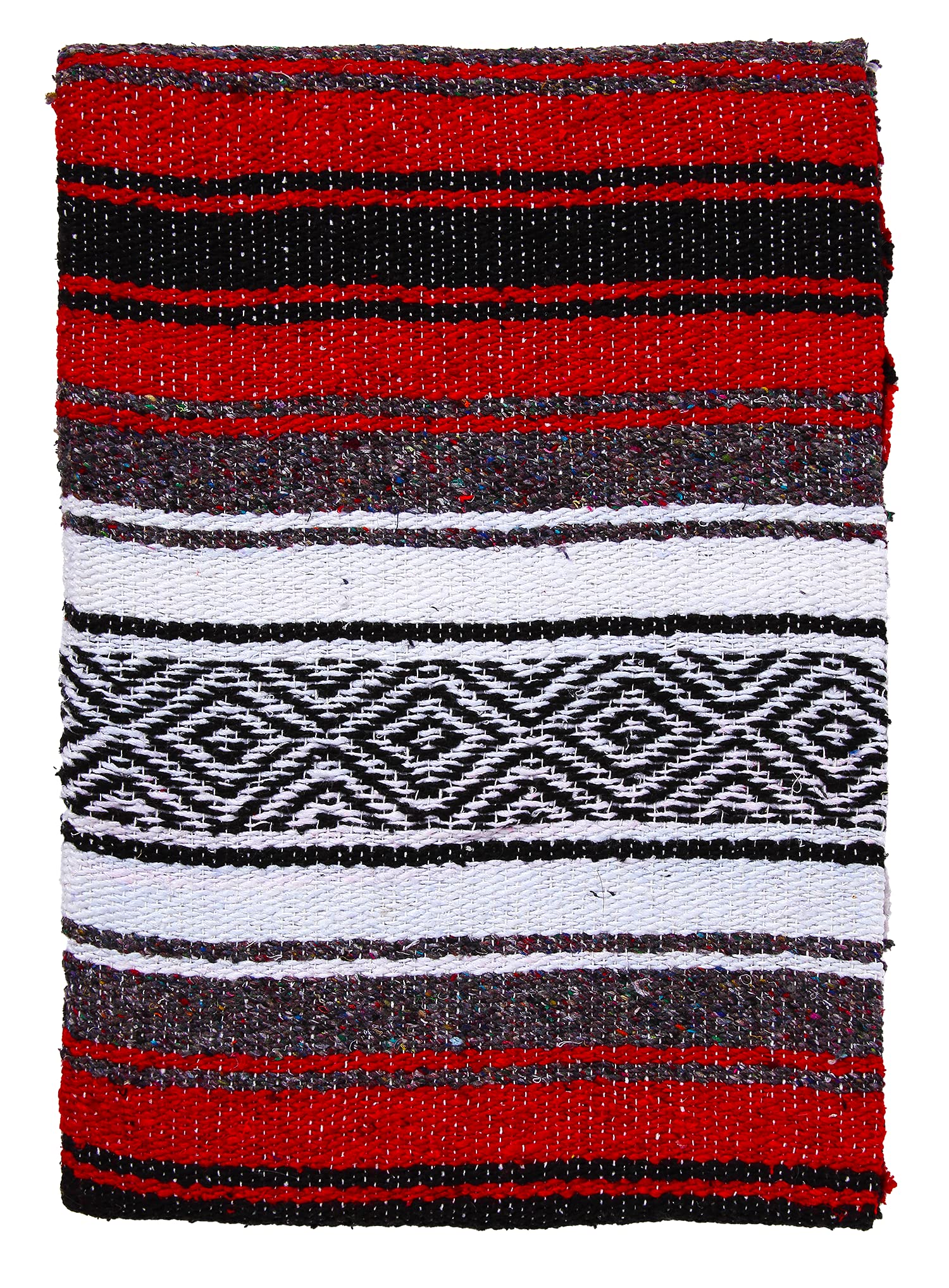 El Paso Designs Mexican Yoga Blanket showing details of hand-tied tassels
