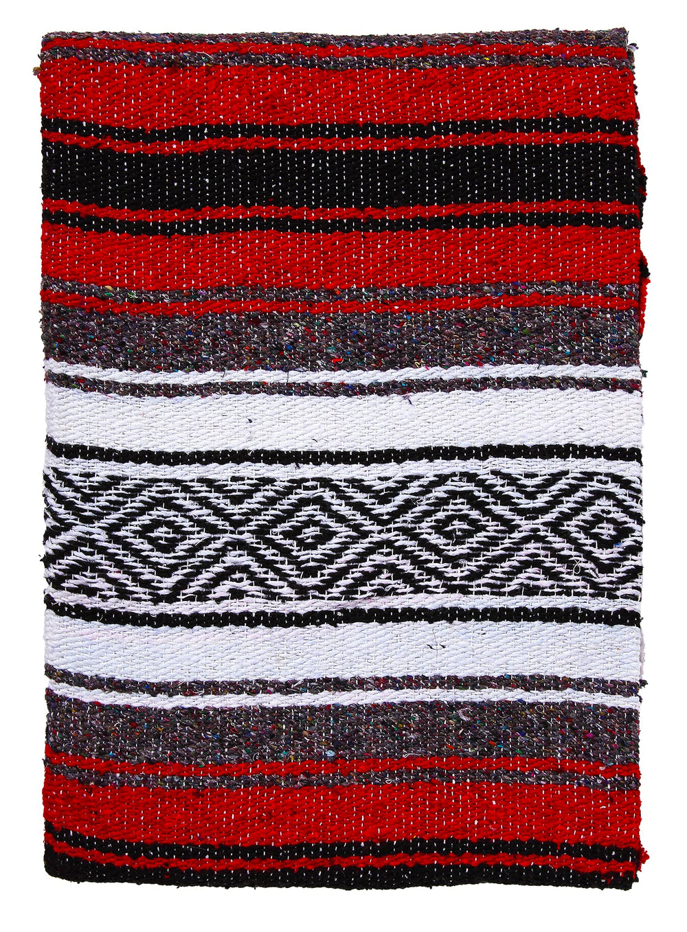 El Paso Designs Mexican Yoga Blanket showing details of hand-tied tassels