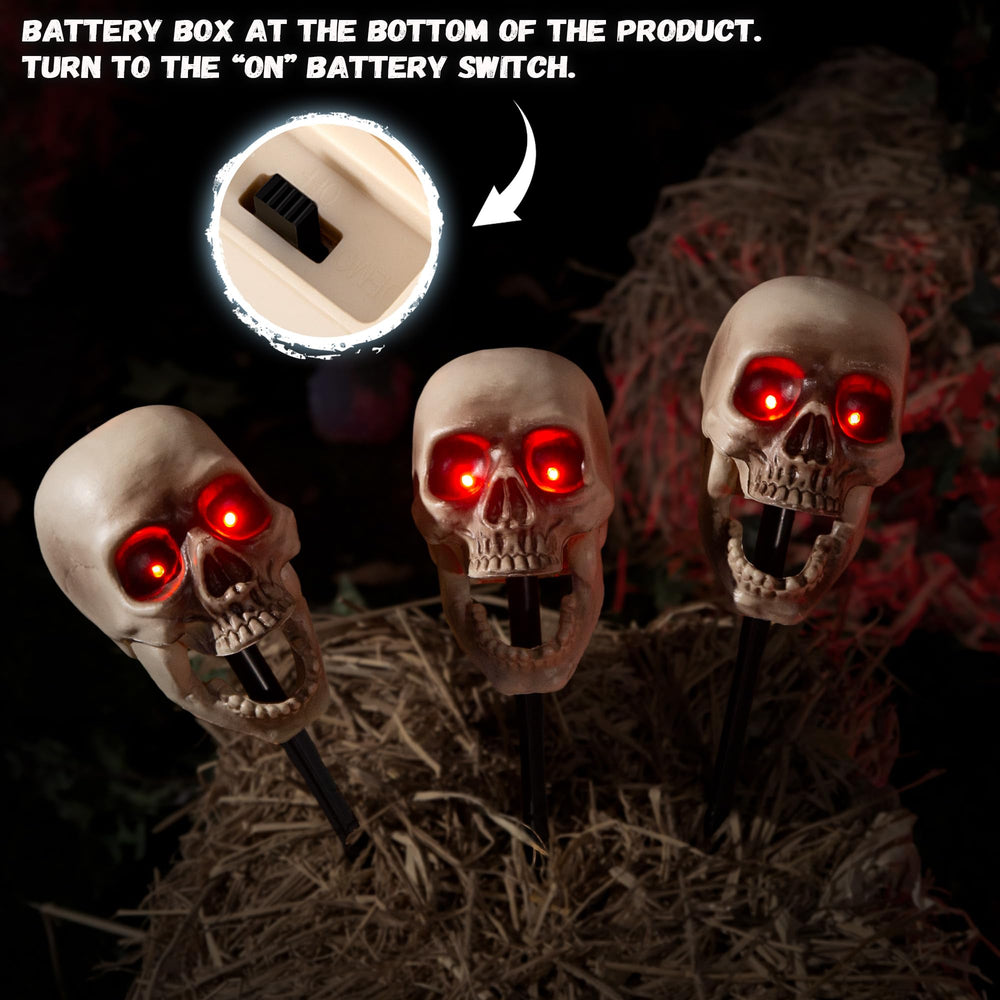 ELAMAS animated skull head ready for Halloween party decoration
