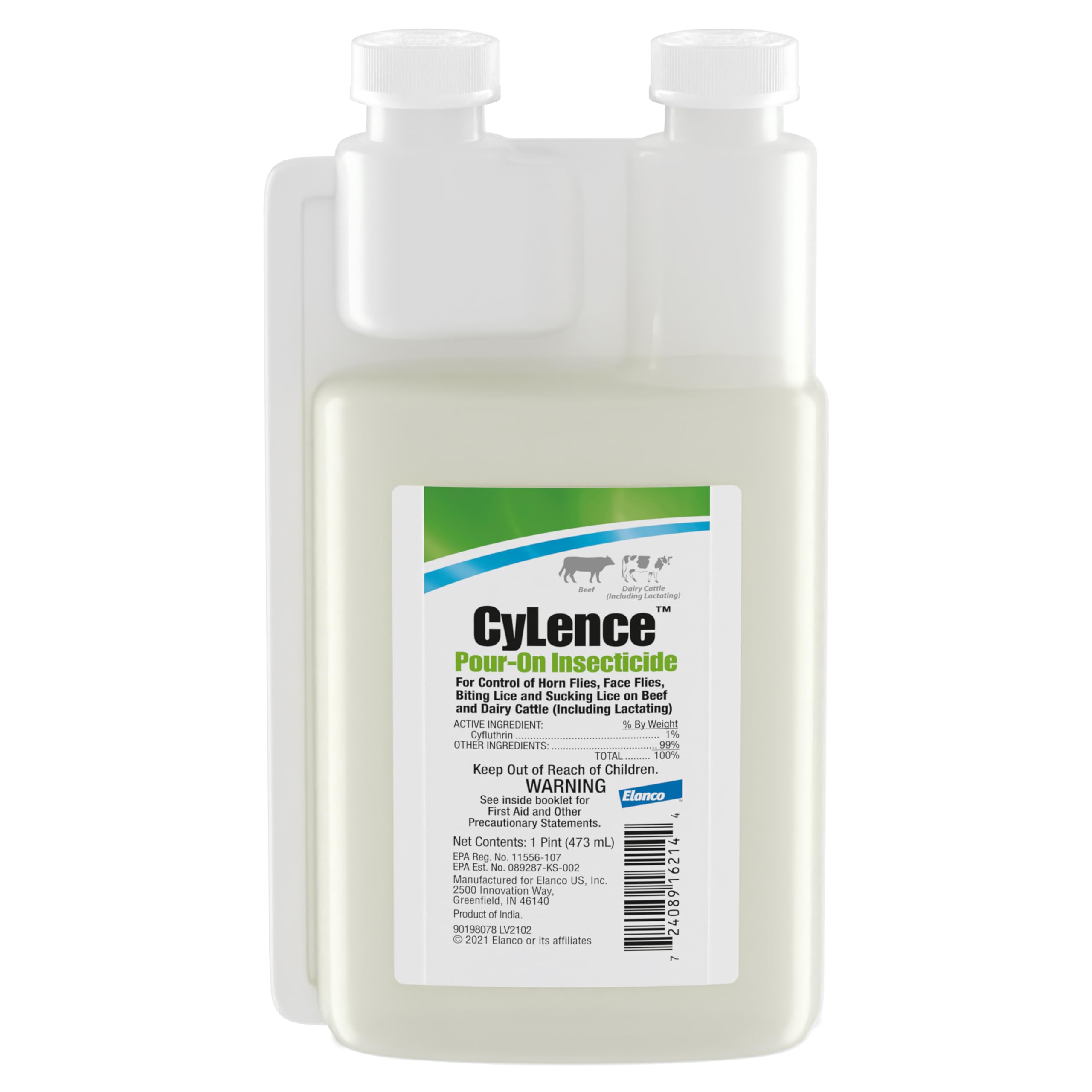 Elanco CyLence Pour-On Insecticide 1 pint bottle front view