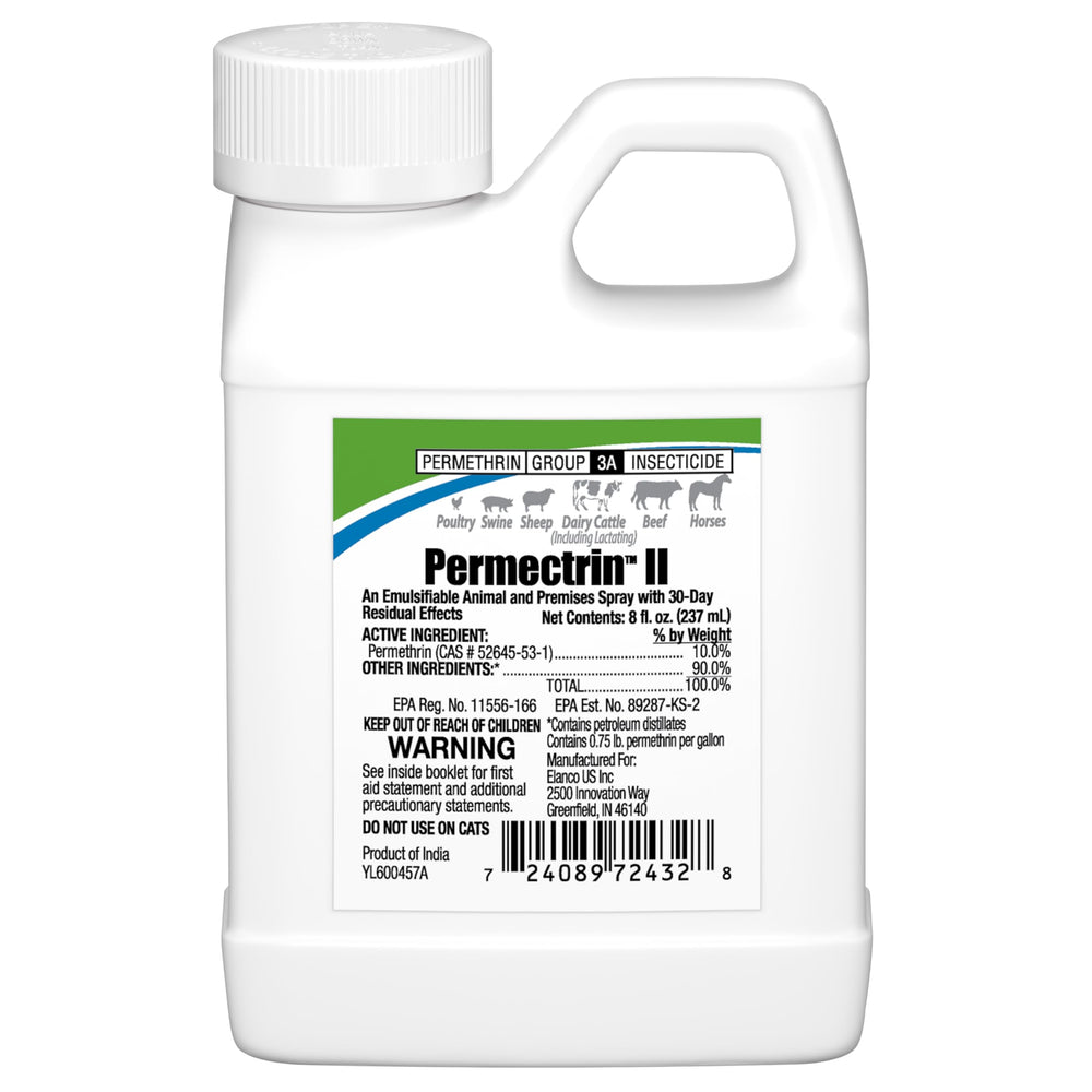 Elanco Permectrin II Insecticide 8 fl. oz. bottle front view