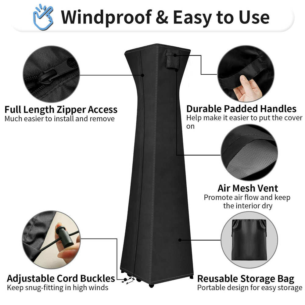 Elastic drawcord detail on OutdoorLines patio heater cover
