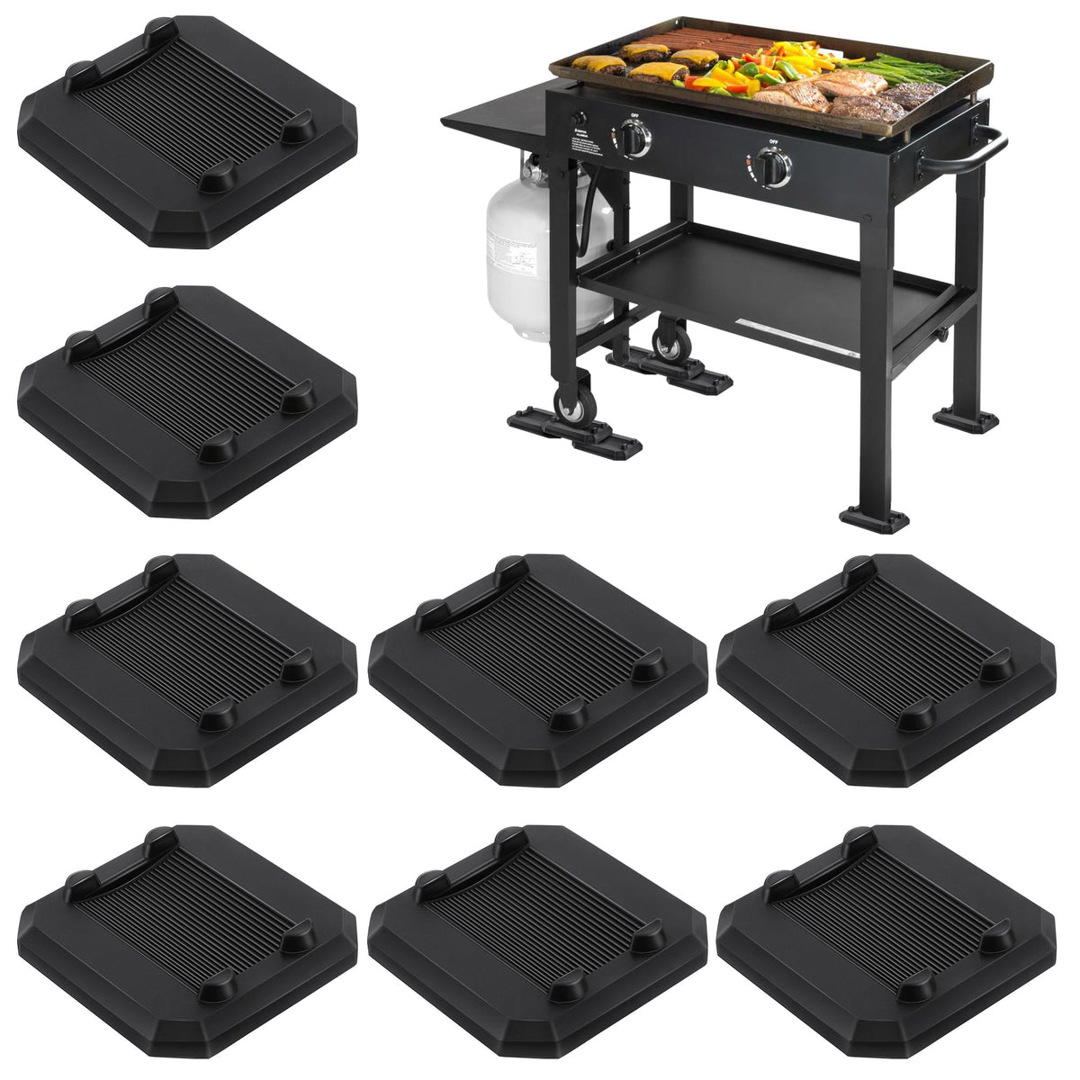 ElectricWise Griddle Leveling Shims Kit, includes 8 shims in black