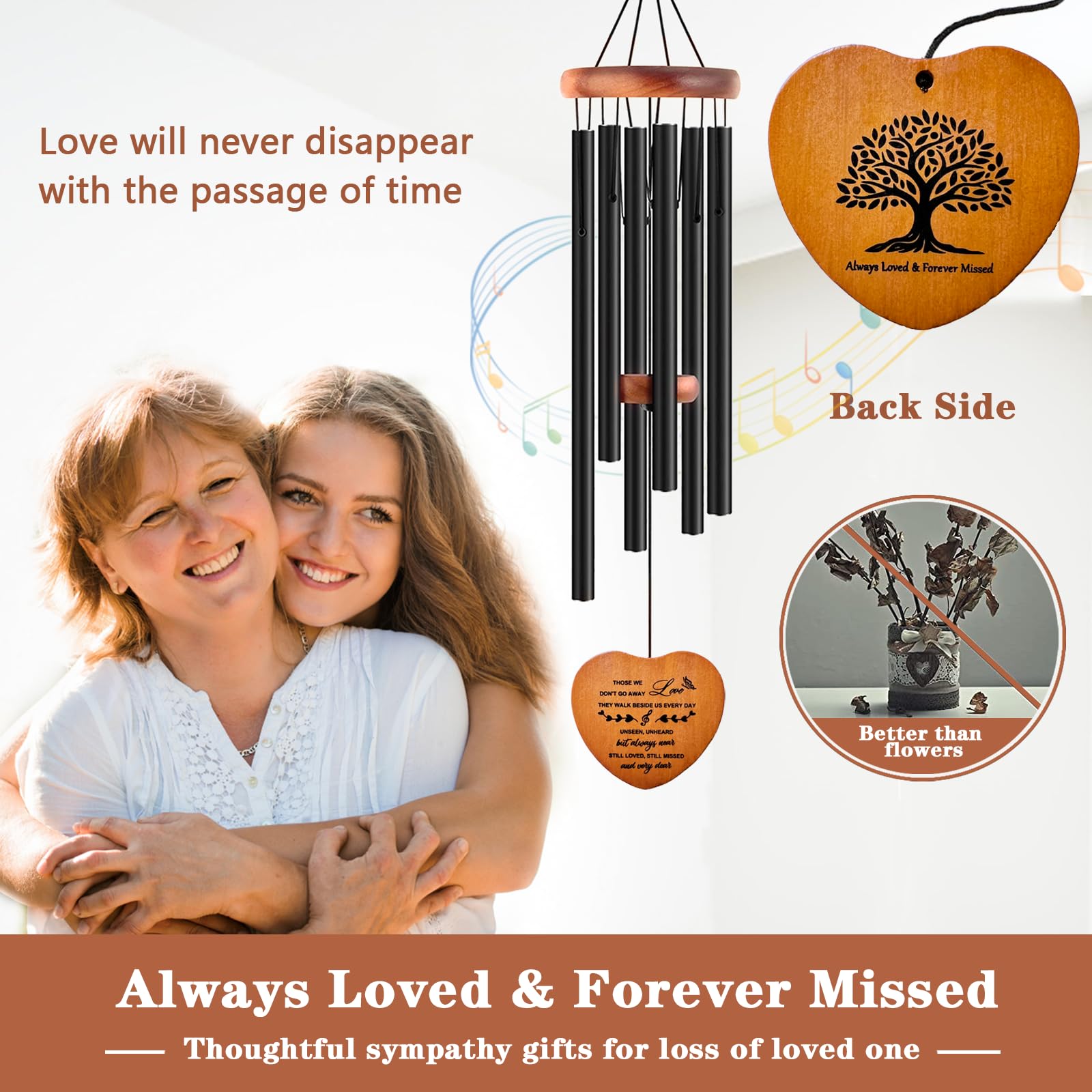 Elegant black paper box packaging of the memorial wind chime