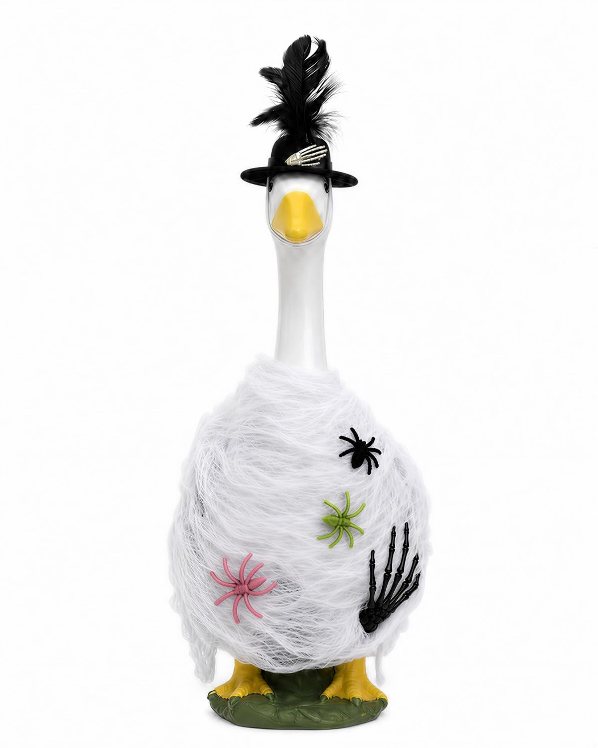 Elegant black top hat with feathers for goose costume