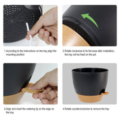 Elegant matte finish of UOUZ self watering pot displayed on windowsill