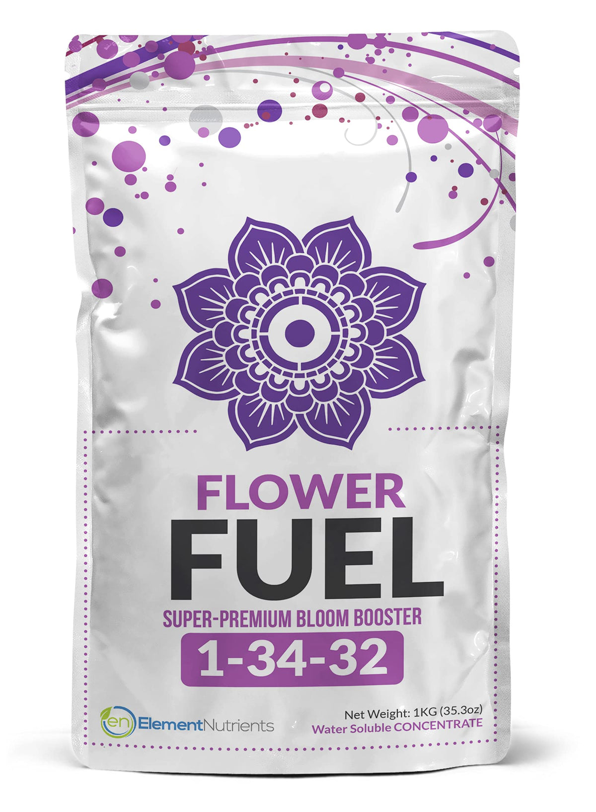 Element Nutrients Flower Fuel 1-34-32 fertilizer powder front view